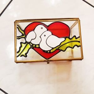 Love Dove Glass Jewelry Box